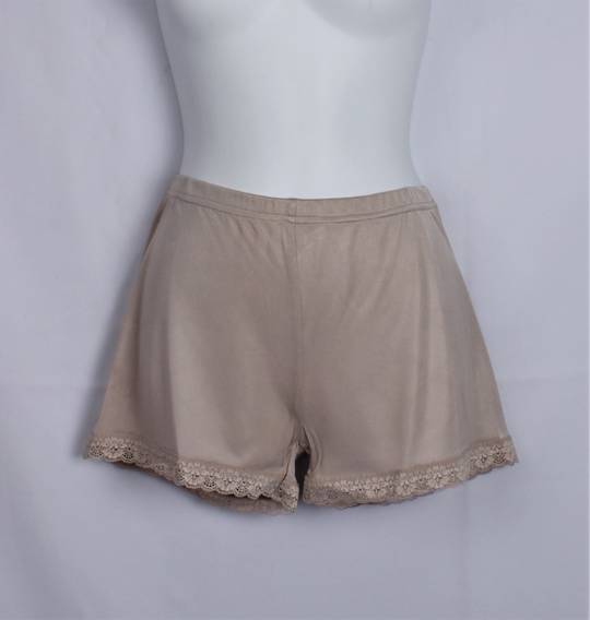 Silk French knickers with lace trim taupe Style:AL/SILK/9/TAU